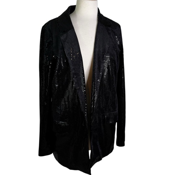 BISHOP + YOUNG Sequin Steal the Night Blazer Black Size M - Picture 5 of 10